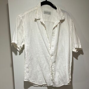White Casual Button Down Shirt Crisp Cotton